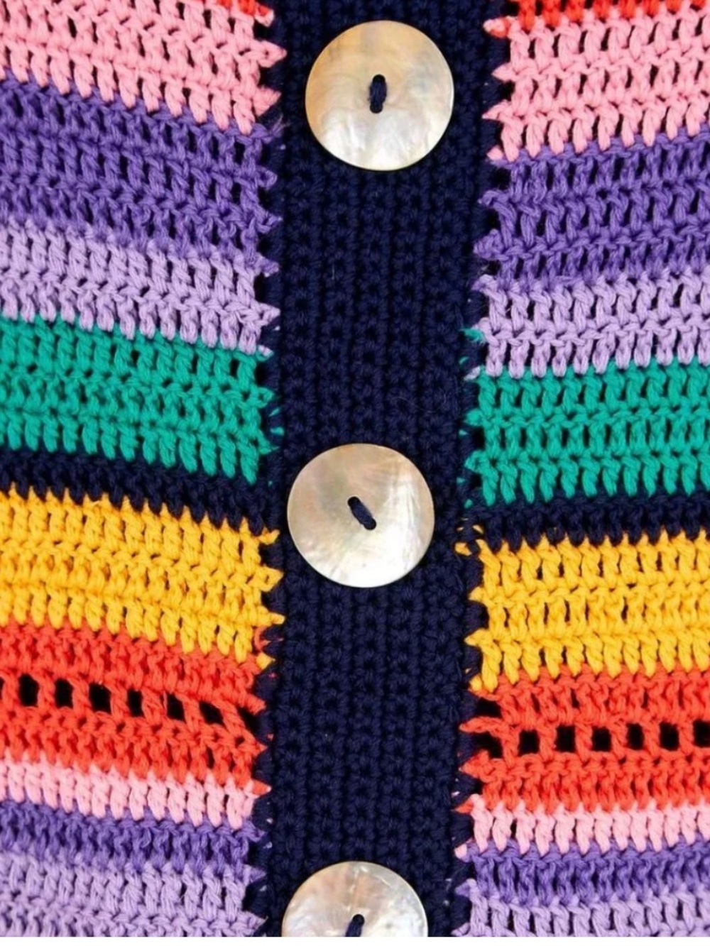 FARM Rio Handmade Striped Crocheted Dress - Picture 3 of 9